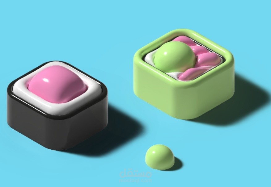 تصميم ثري دي ممتع لقطعة سوشي