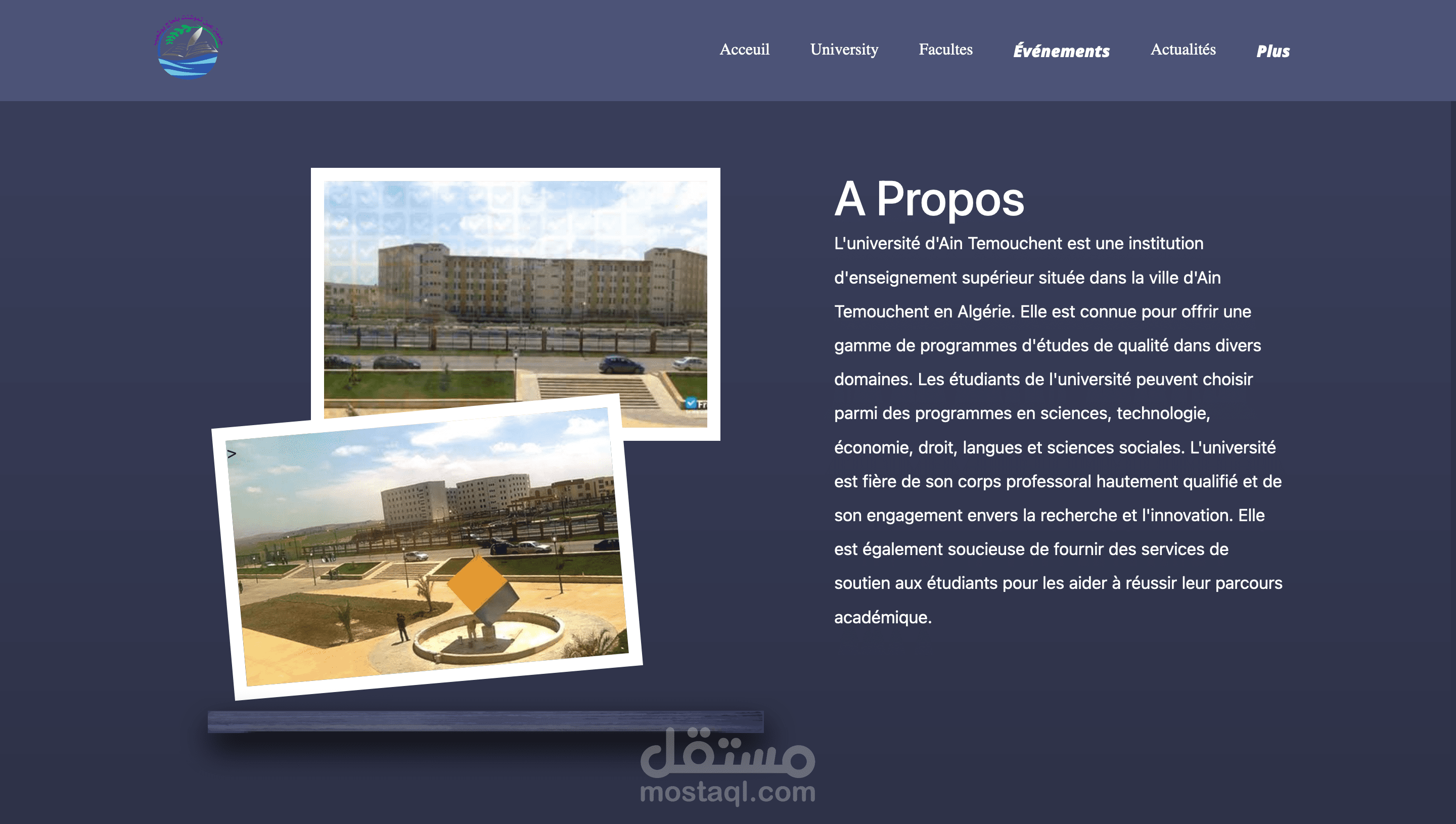 تطوير واجهة بوابة رقمية متكاملة ونظام إدارة محتوى للمؤسسات الجامعية | باستخدام HTML, CSS & JavaScript