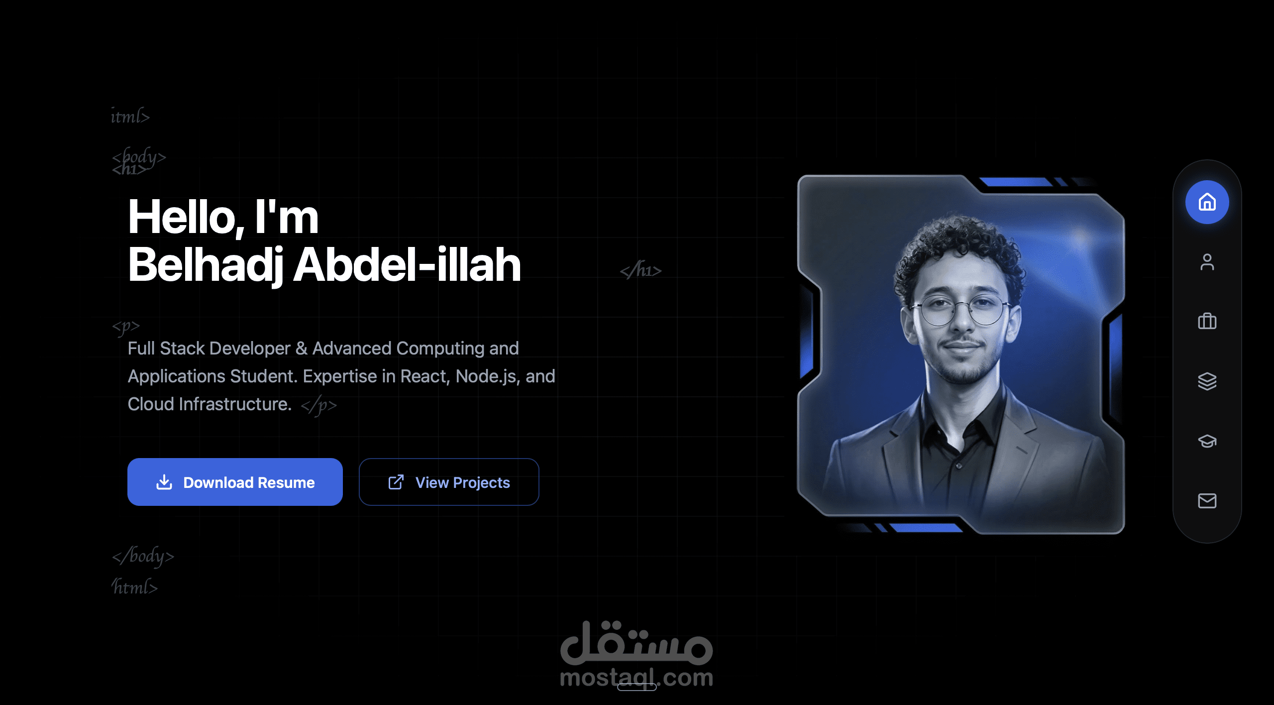 الجيل الثاني من المعرض الشخصي والمنصة التسويقية للمطور المحترف | Portfolio V2 باستخدام React.js & Tailwind CSS