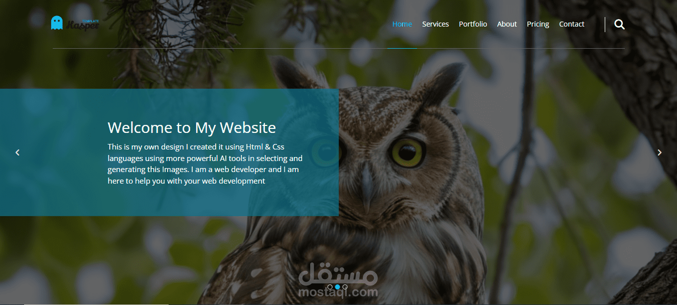 تصميم وبرمجة قالب kasper باستخدام لغتي Html& Css