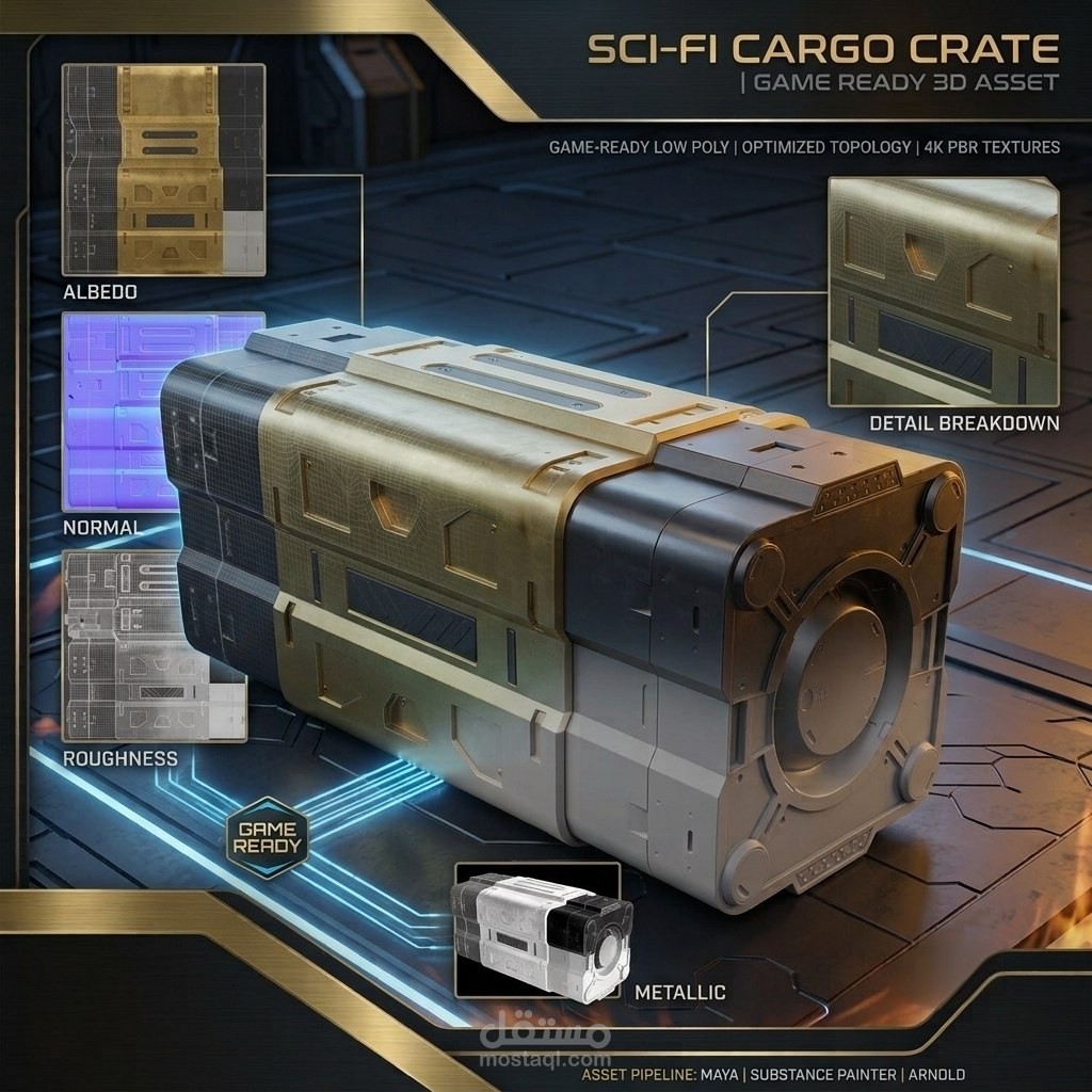 Sci-Fi Cargo Crate | Game Ready 3D Asset