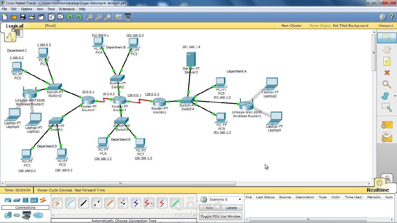 تصميم الشبكات - Cisco Packet Tracer
