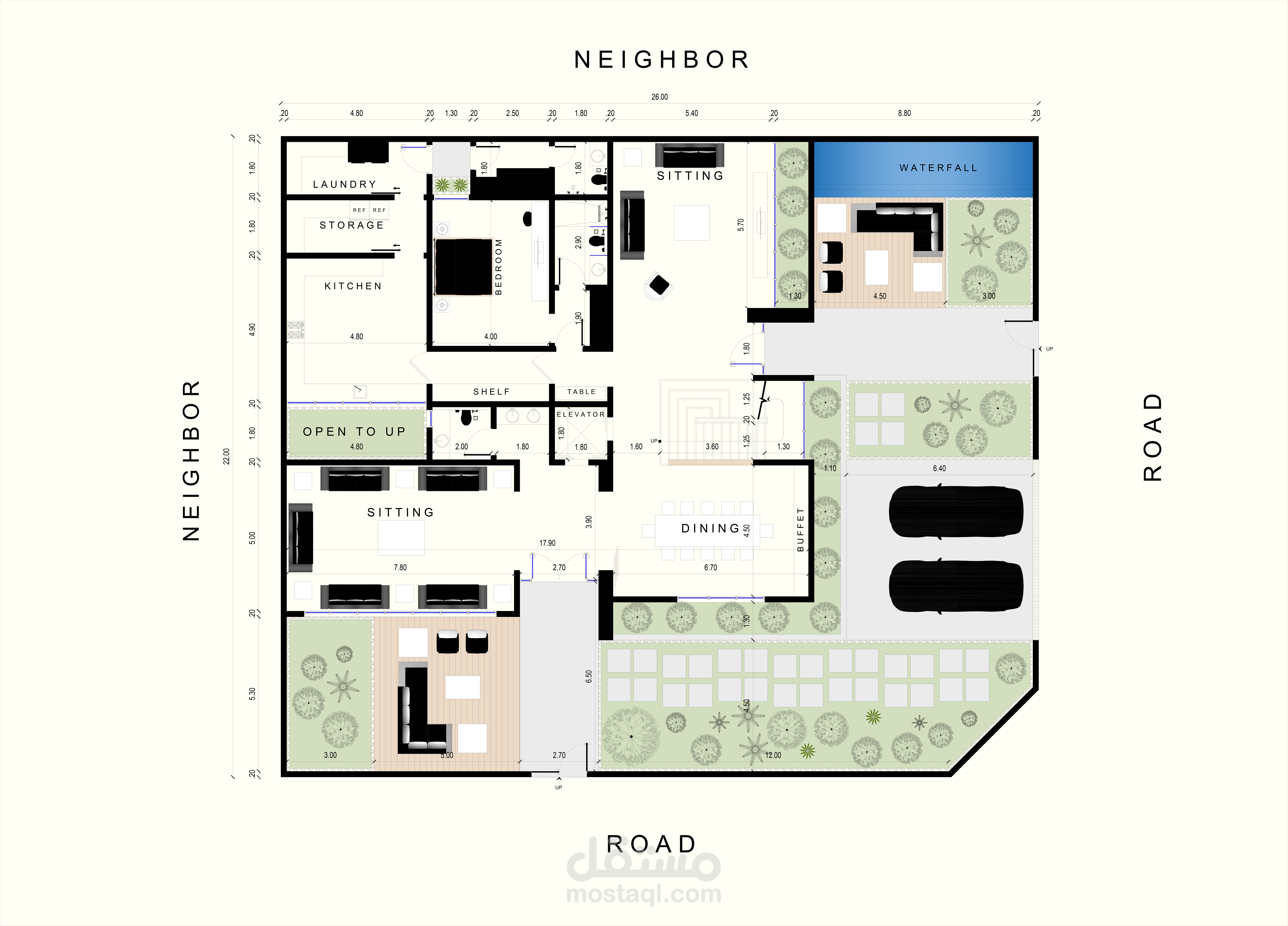 مخطط فرش فيلا اوتوكاد