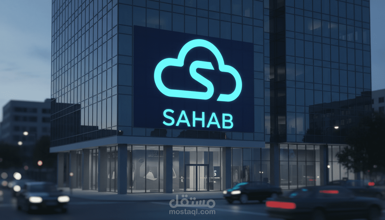 تصميم الهوية البصرية المتكاملة لشركة "سحاب - SAHAB" للحلول التقنية والسحابية