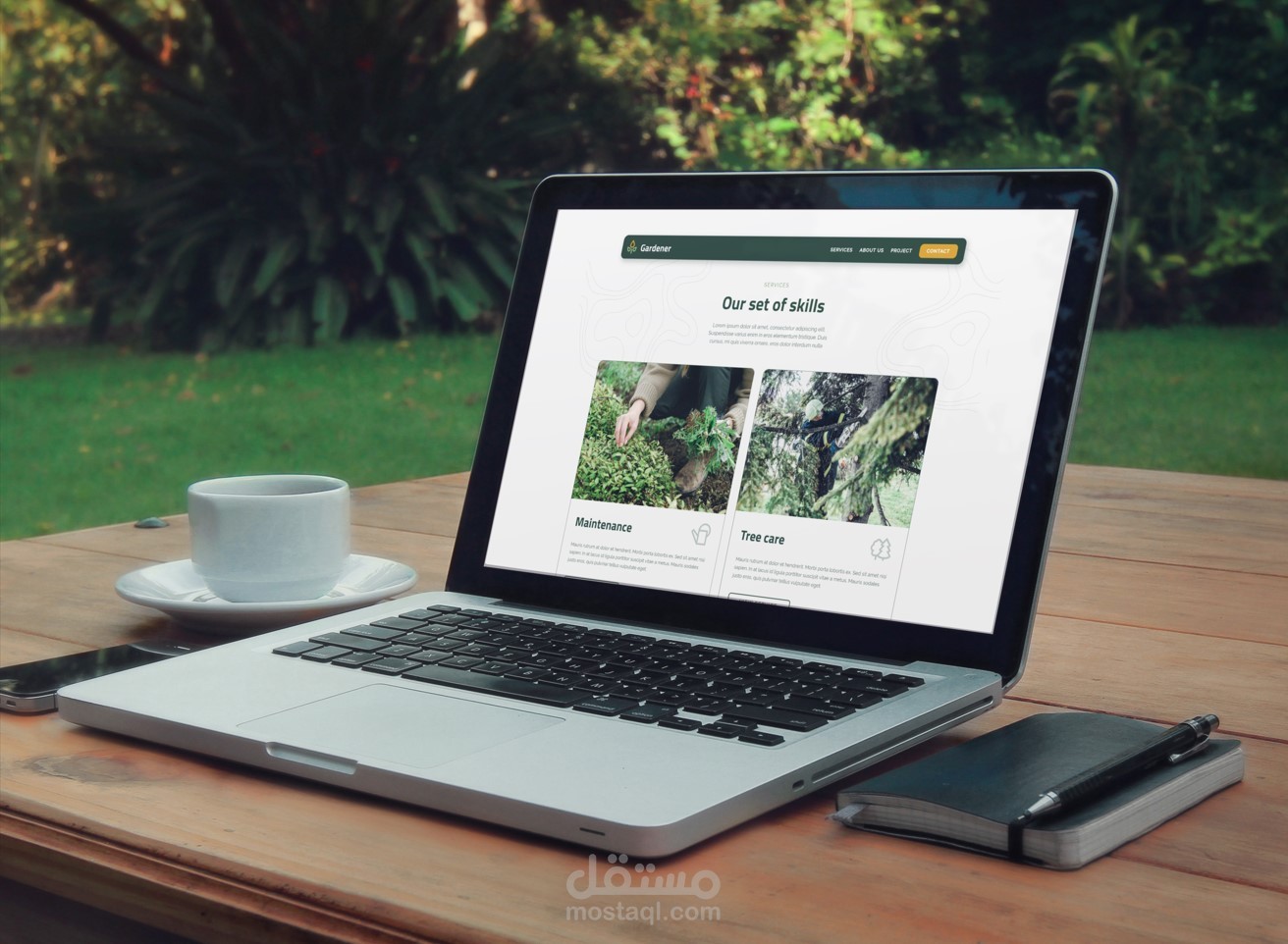موقع بسيط لشركة Gradener لعرض خدماتهم بالإهتمام في النباتات