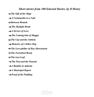 Short stories from 100 Selected Stories