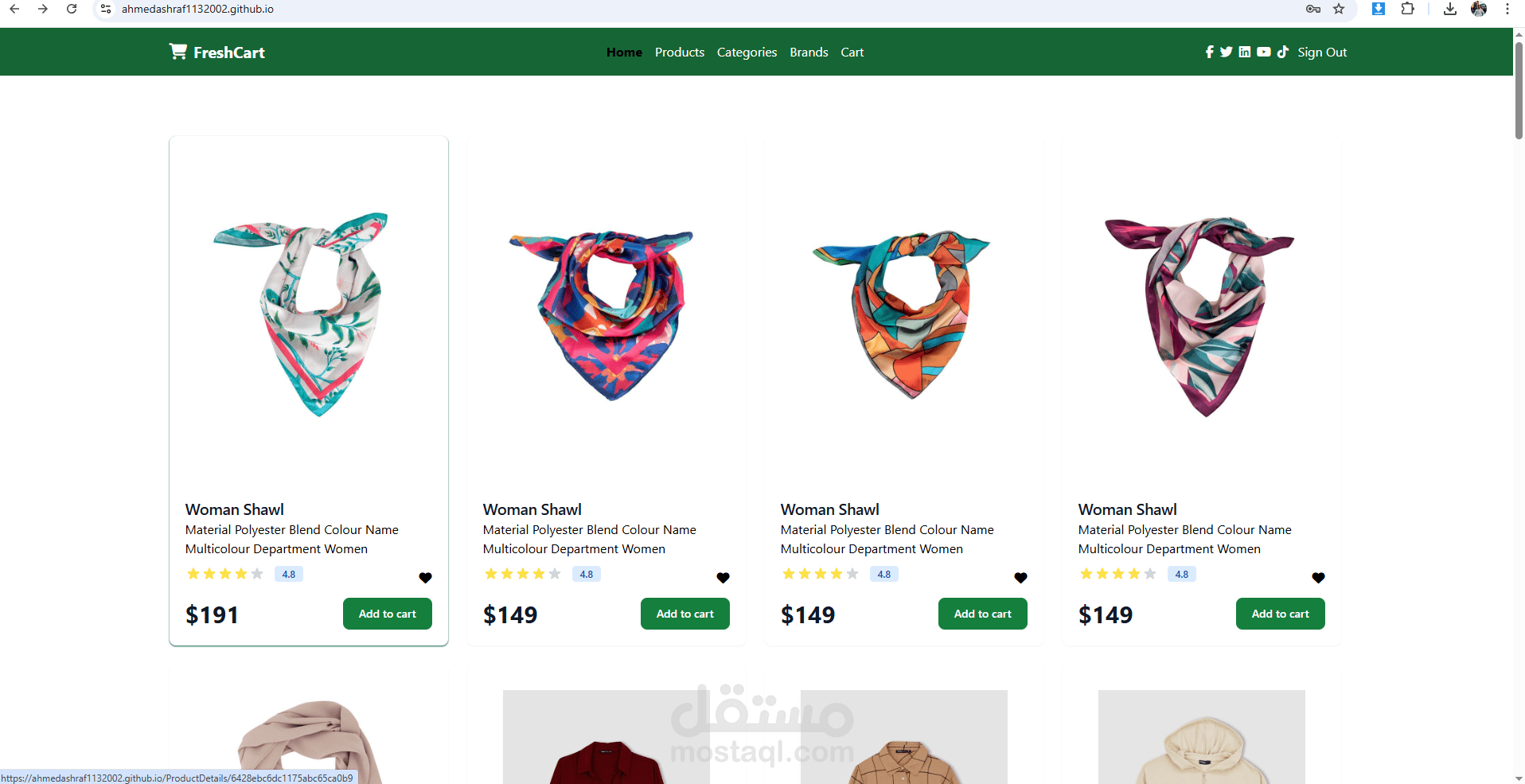 FreshCart – E- Commerce Web Application