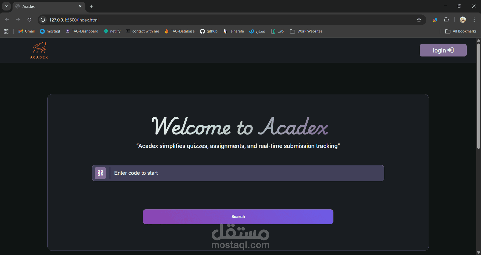 موقع تعليمي متكامل لإدارة الكويزات والسكاشن والدرجات للكليات