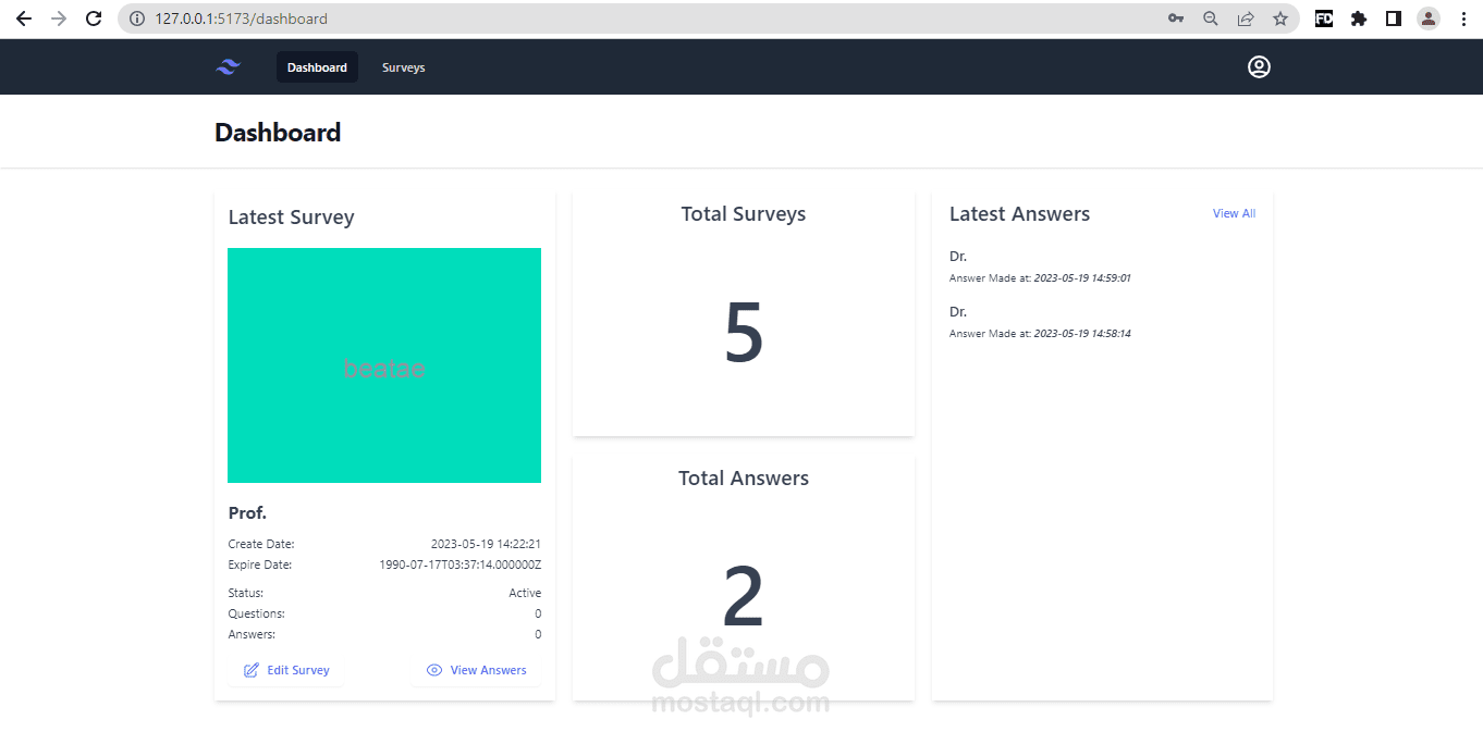 Surveys Website