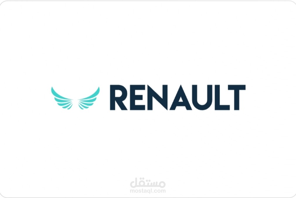تصميم Business Card لشركة Renault معه باركود يضهر الموقع الرسمي للشركة