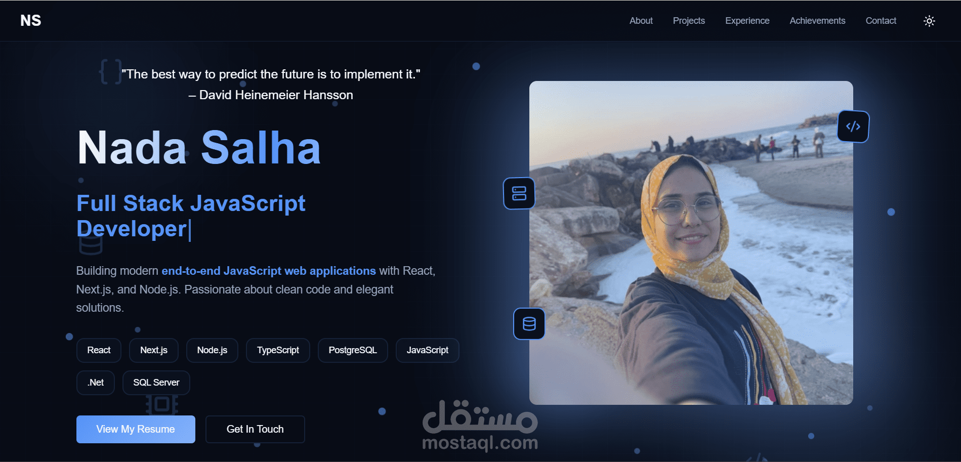 تطوير موقع بورتفوليو تفاعلي باستخدام Next.js وTypeScript