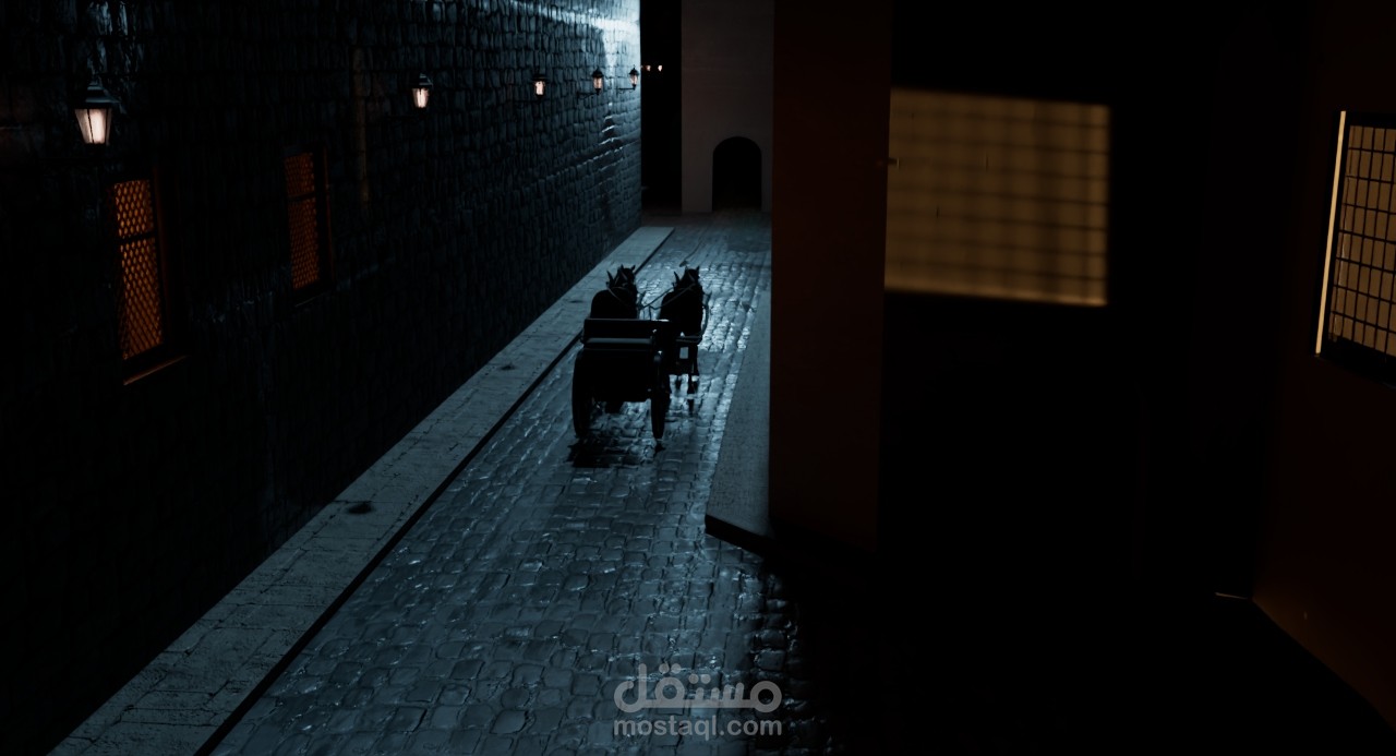 إضاءة وبيئة ثلاثية3D الأبعاد مستوحاة من فيلم "الممر" ليوسف شاهين