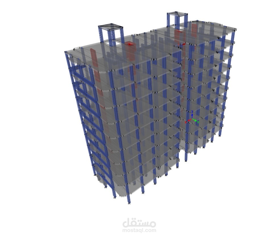 عمل تصميم انشائى لبرج سكنى