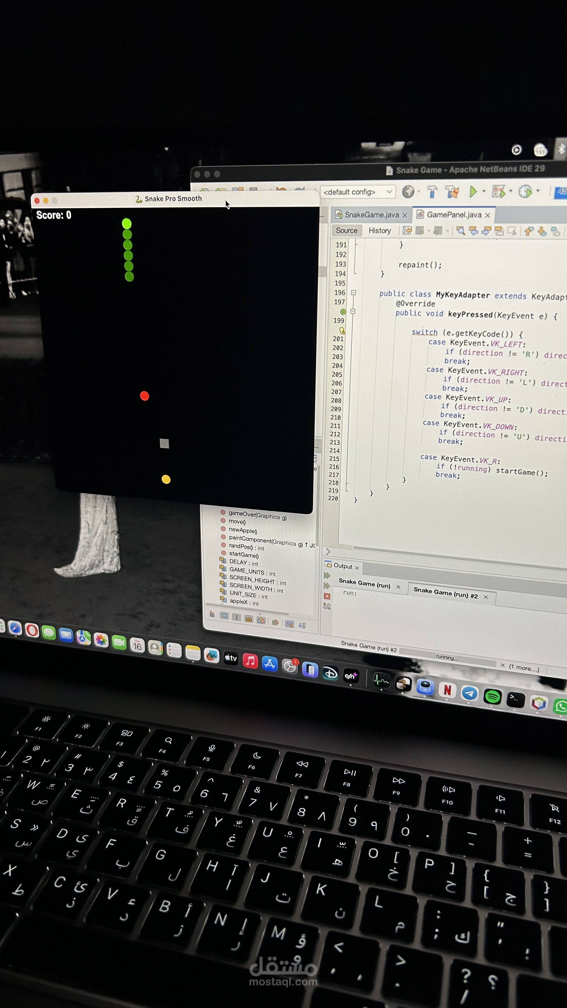 تطوير لعبة Snake باستخدام Java بواجهة تفاعلية