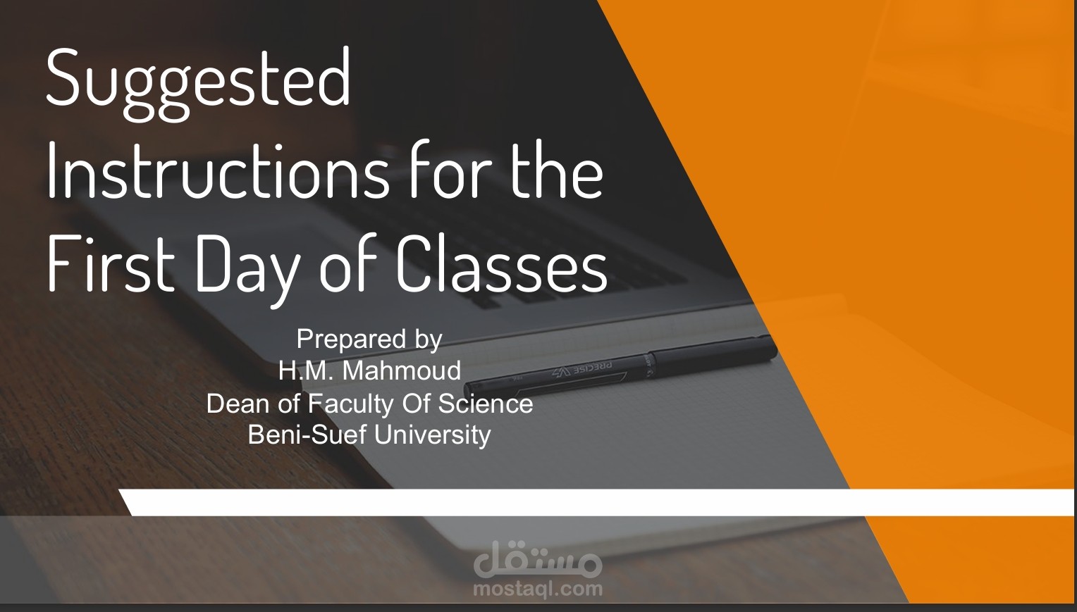 Presentation for professor About Suggested  Instructions for the  First Day of Classes