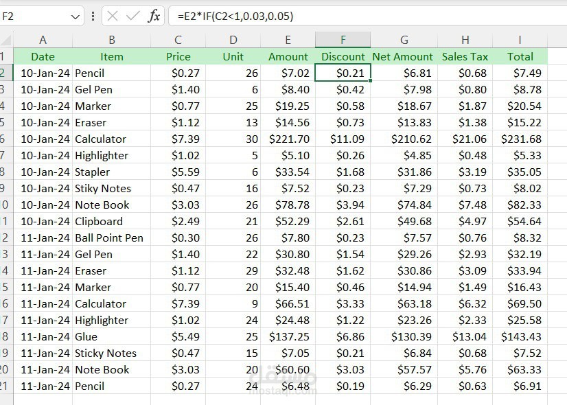 اعداد ملف اكسيل لعرض مبيعات مكتبة