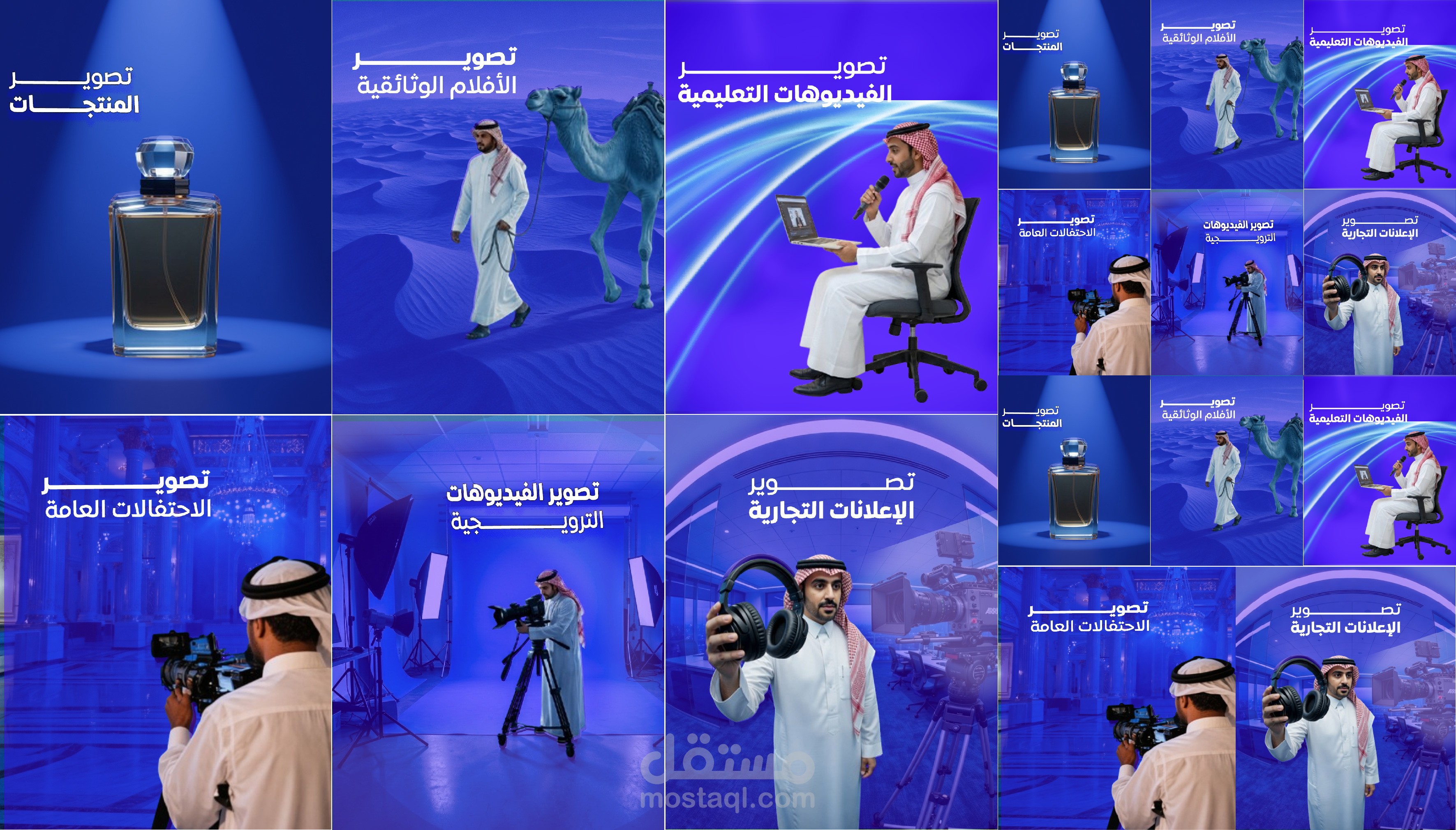 تصاميم سوشيل ميديا بنفس الهوية البصرية + كاروسيل