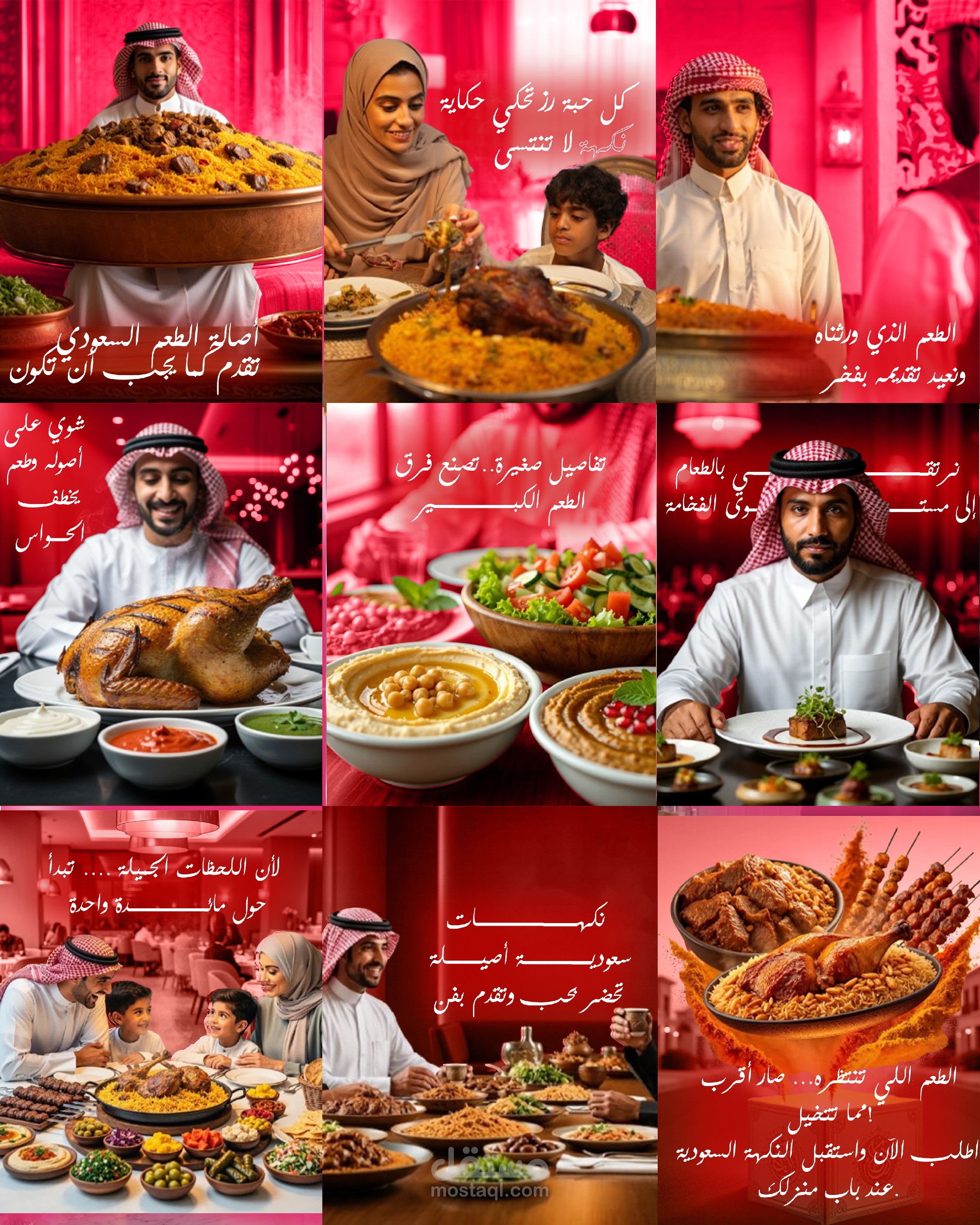 تصاميم سوشيل ميديا لمطعم سعودي