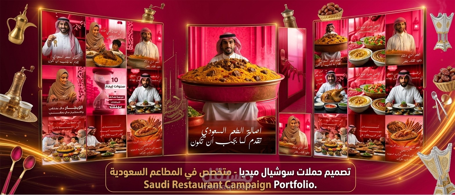 تصاميم سوشيل ميديا لمطعم سعودي