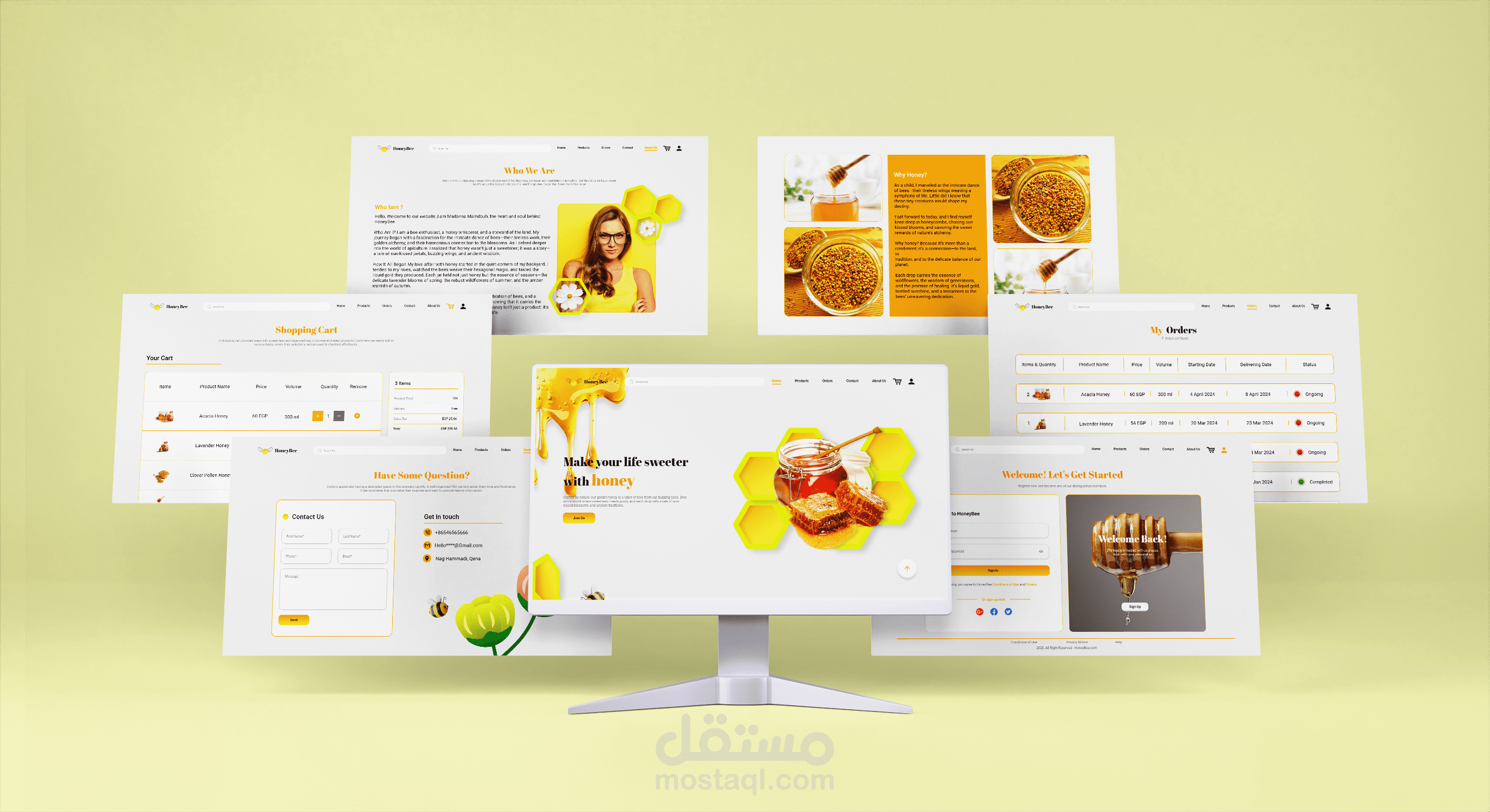 تصميم موقع HoneyBee لبيع منتجات العسل