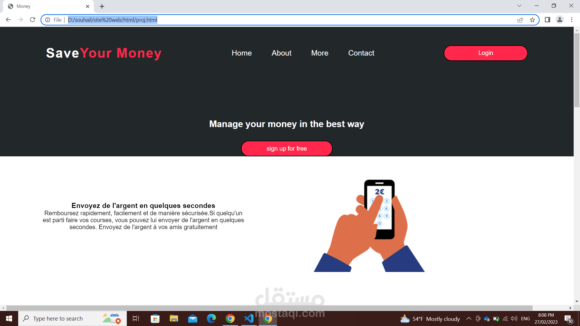 تصميم صفحة ويب باستخدام Html5,Css3,Java-Script,bootstrap
