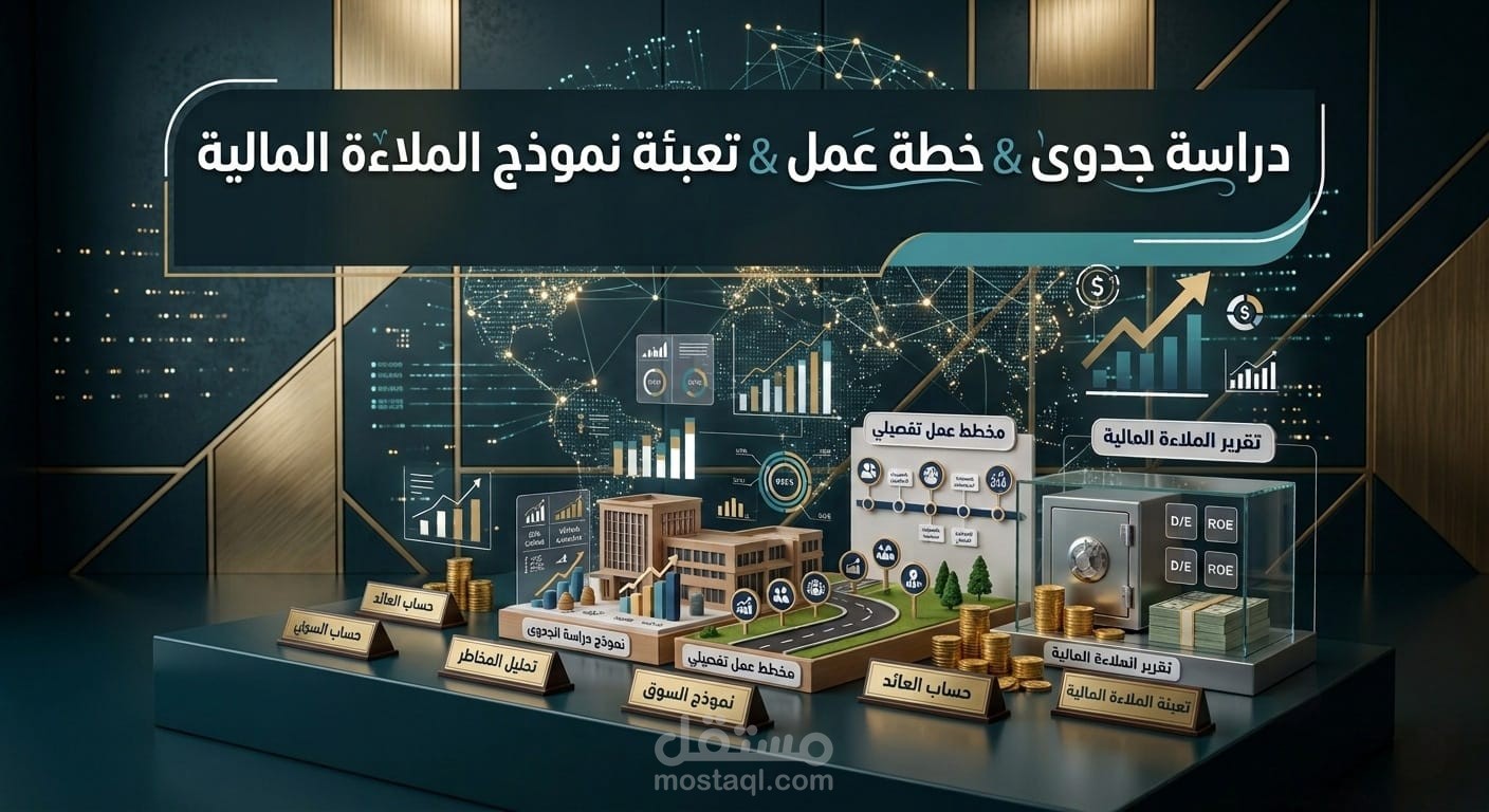 دراسة جدوى | خطة عمل تنفيدية | تعبئة نموذج الملاءة المالية