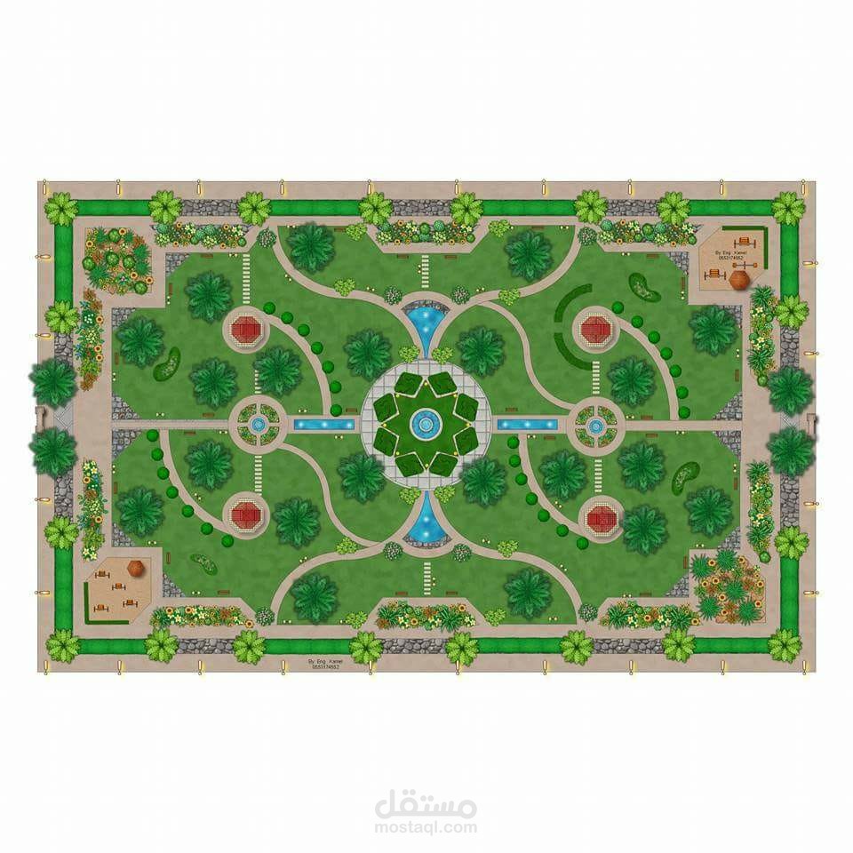 تصميم Land scape لمنتزه (حديقه عامه )