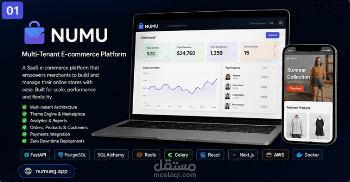 منصة NUMU للتجارة الإلكترونية متعددة المتاجر (Multi-Tenant E-commerce Platform)