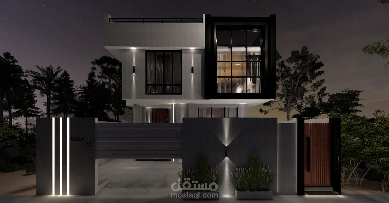 تصميم واجهة فيلا بالسعودية