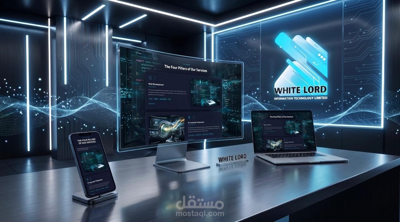 تصميم وتطوير واجهات موقع مؤسسي لشركة تقنية واستشارات برمجية (SaaS & Corporate Website)