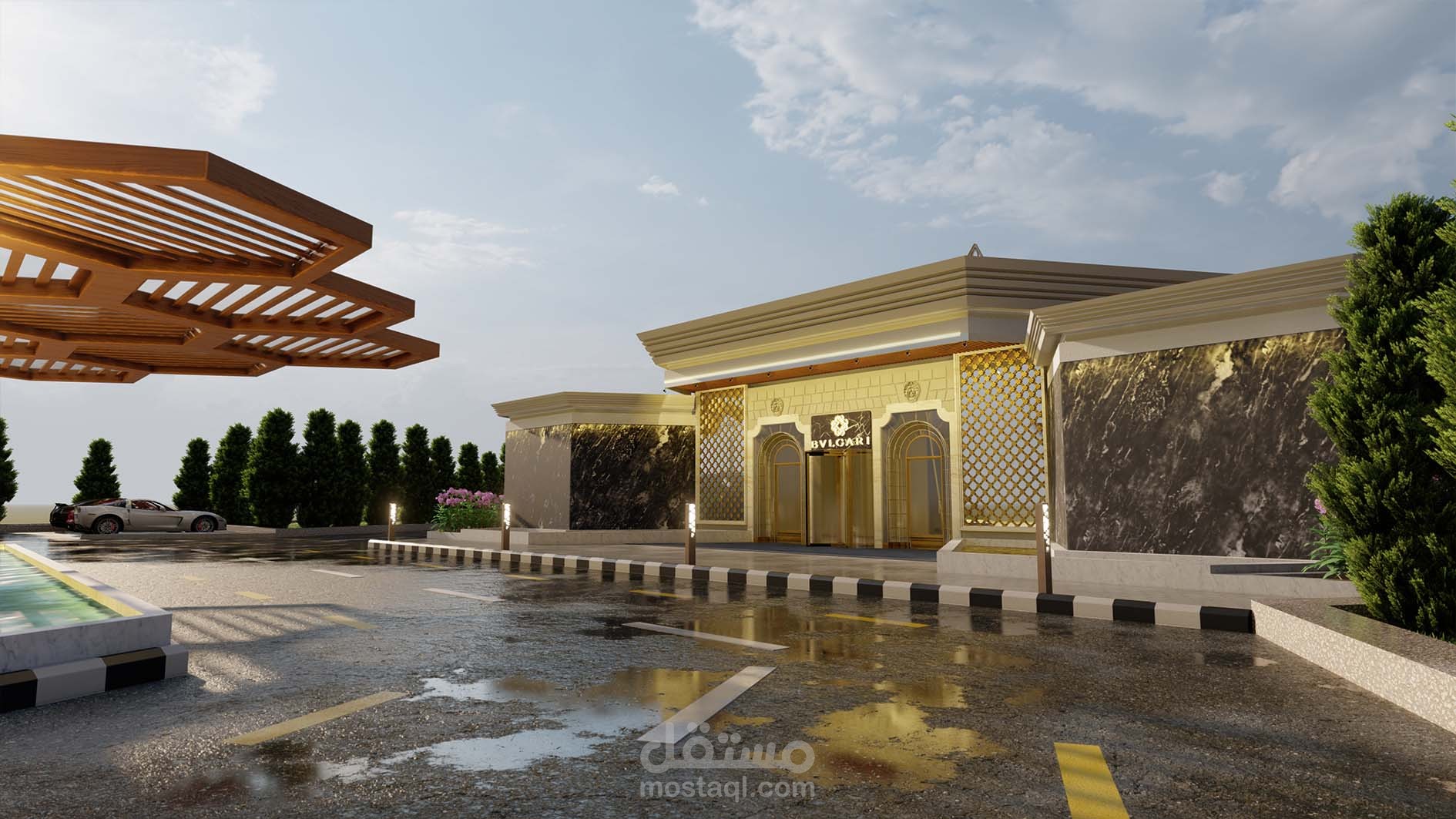 تصميم خارجي لمعرض مجوهارات للماركة العالمية المشهورة  BVALGRI