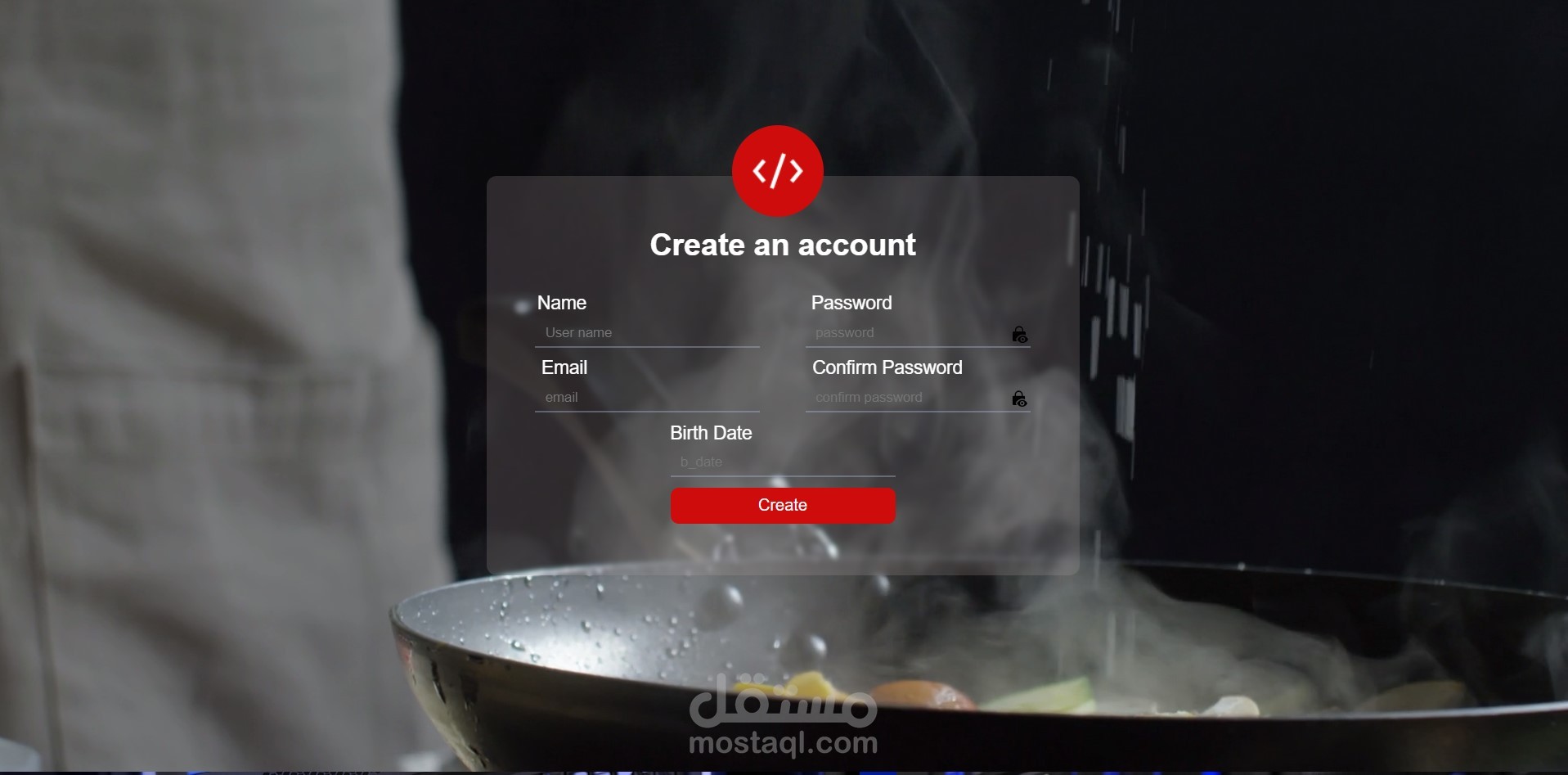 website for  a restaurant