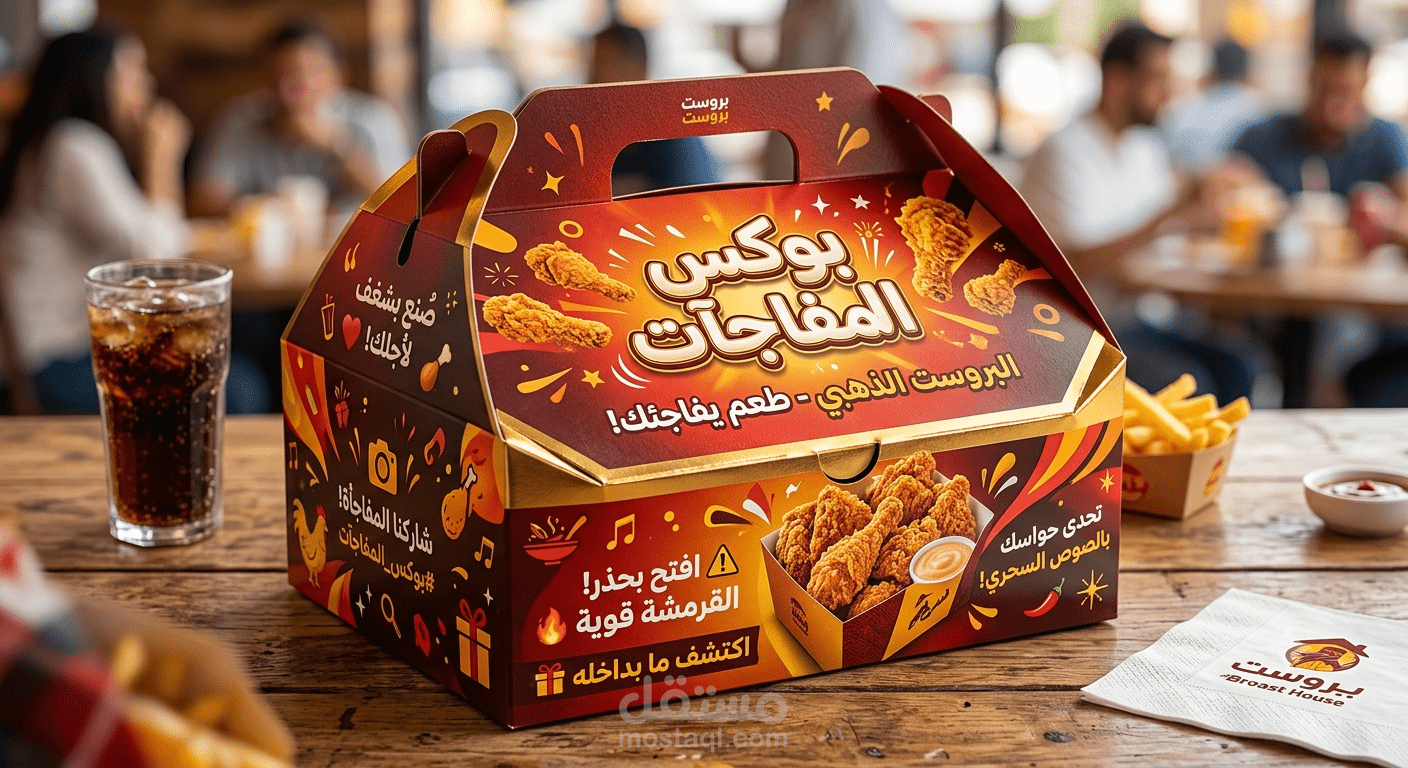 حملة اعلانيه اسميتها بوكس المفاجات مزيج المتعه مع الاكل والتحدي