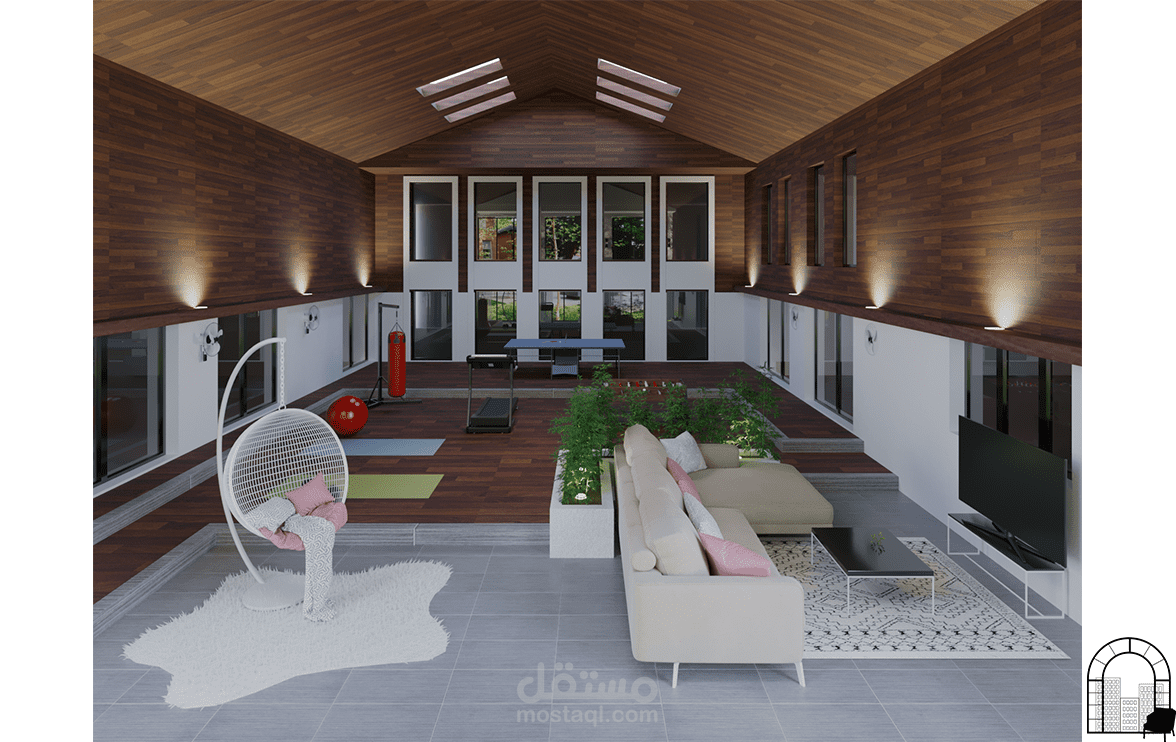 ⌂ تصميم داخلي لغرفة ترفيهية