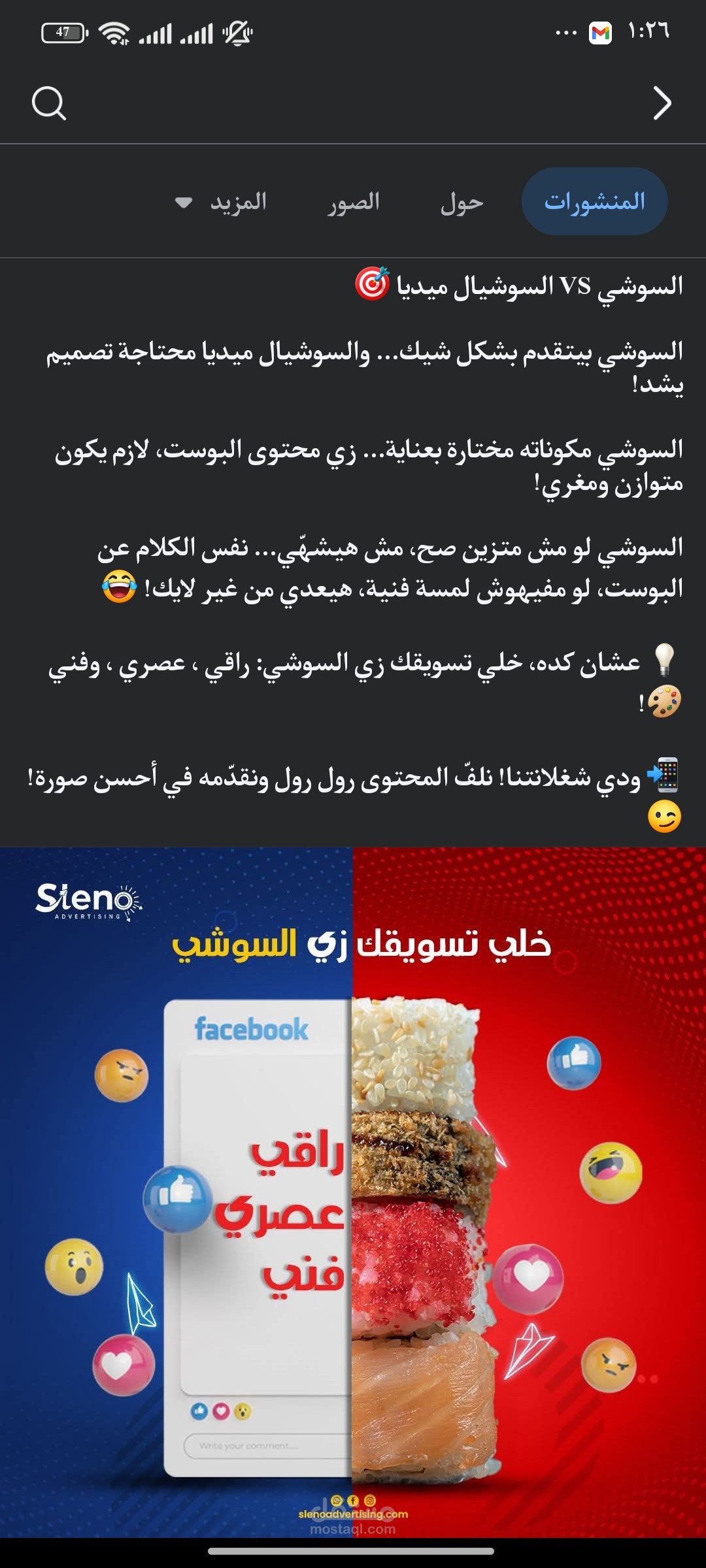 كتابة محتوى تسويقي لصالح شركة سلينو للدعاية والإعلان