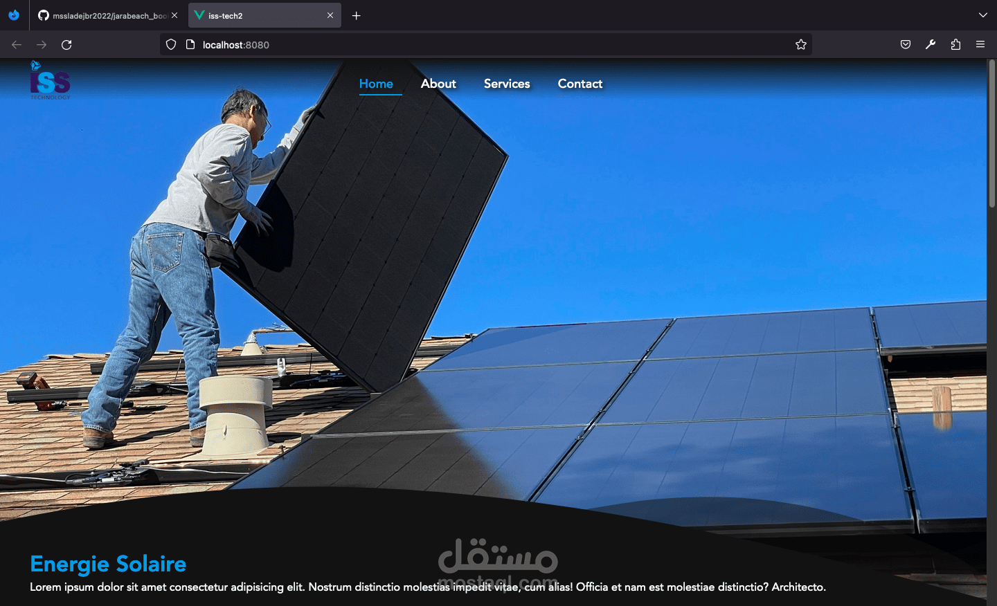 موقع لعرض خدمات شركة  Iss Technologie (html, css, js)