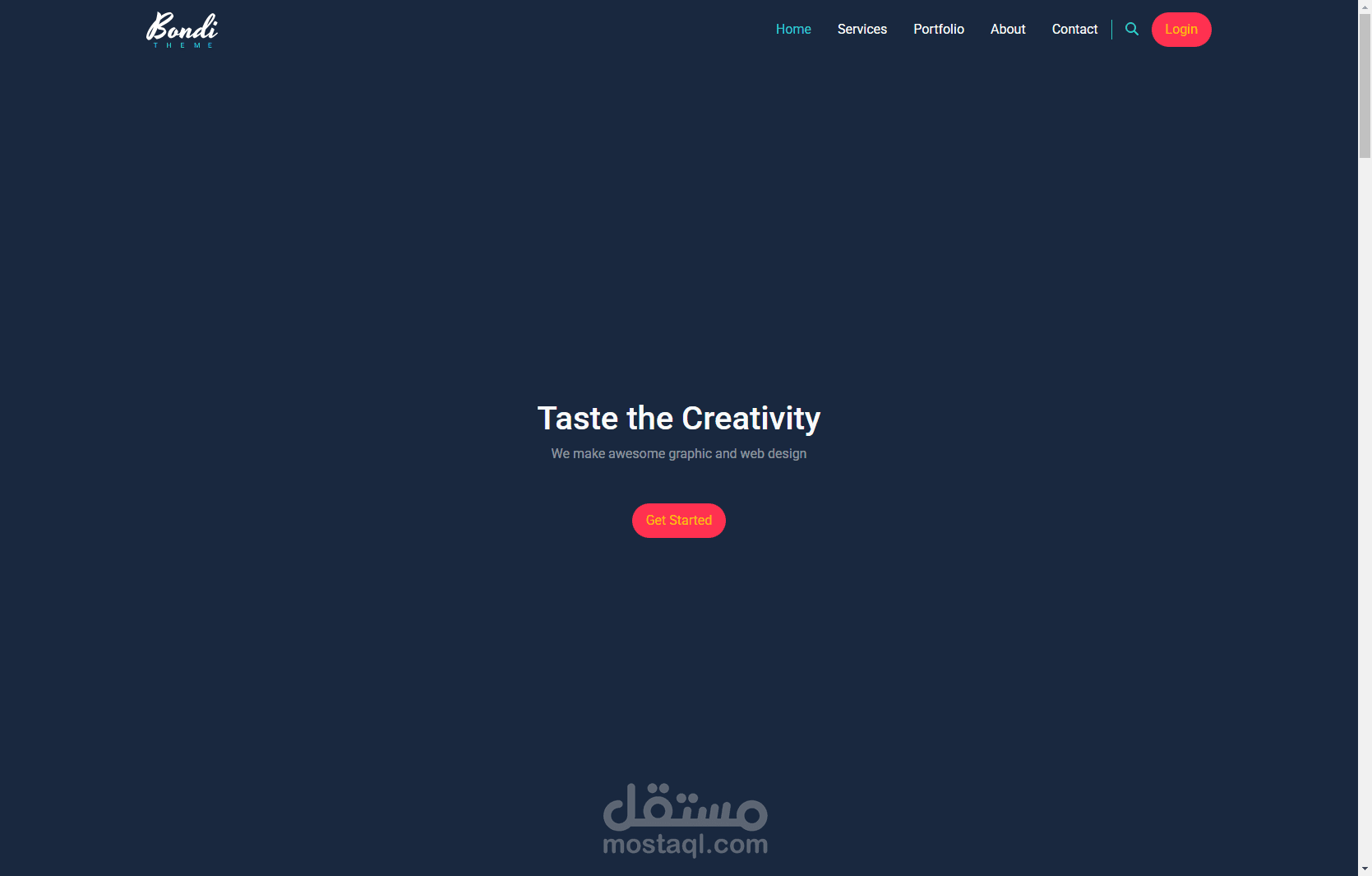 برمجة موقع الإلكتروني تعريفي لشركة (Bondi)