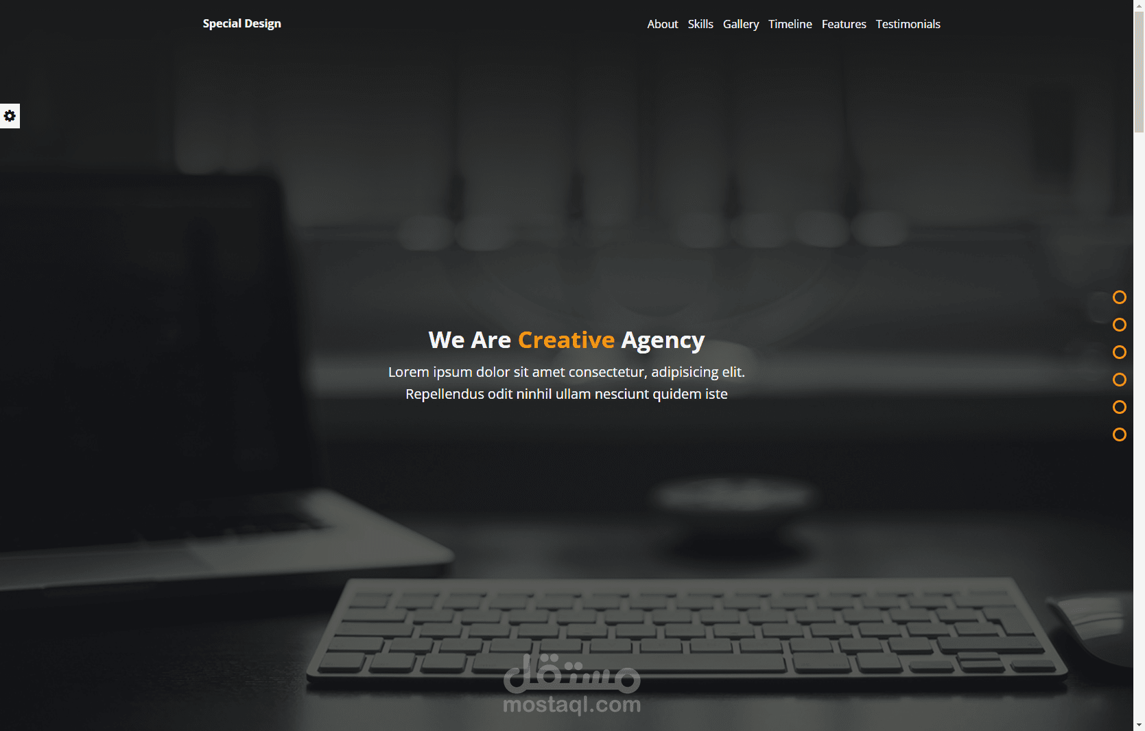 موقع تعريفي لخدمات (Creative Agency)