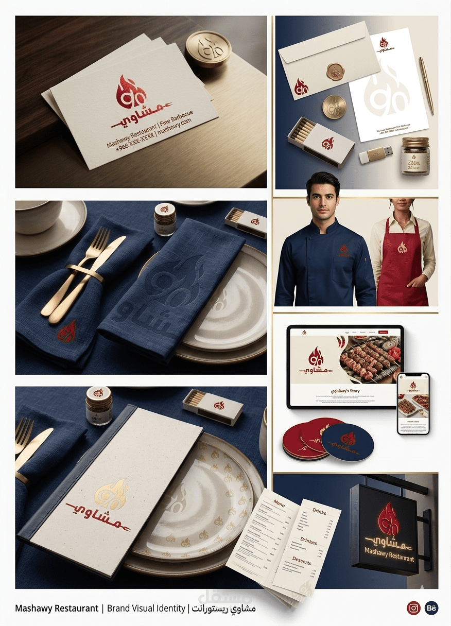 شعار وهوية بصرية لمطعم مشاوي 90