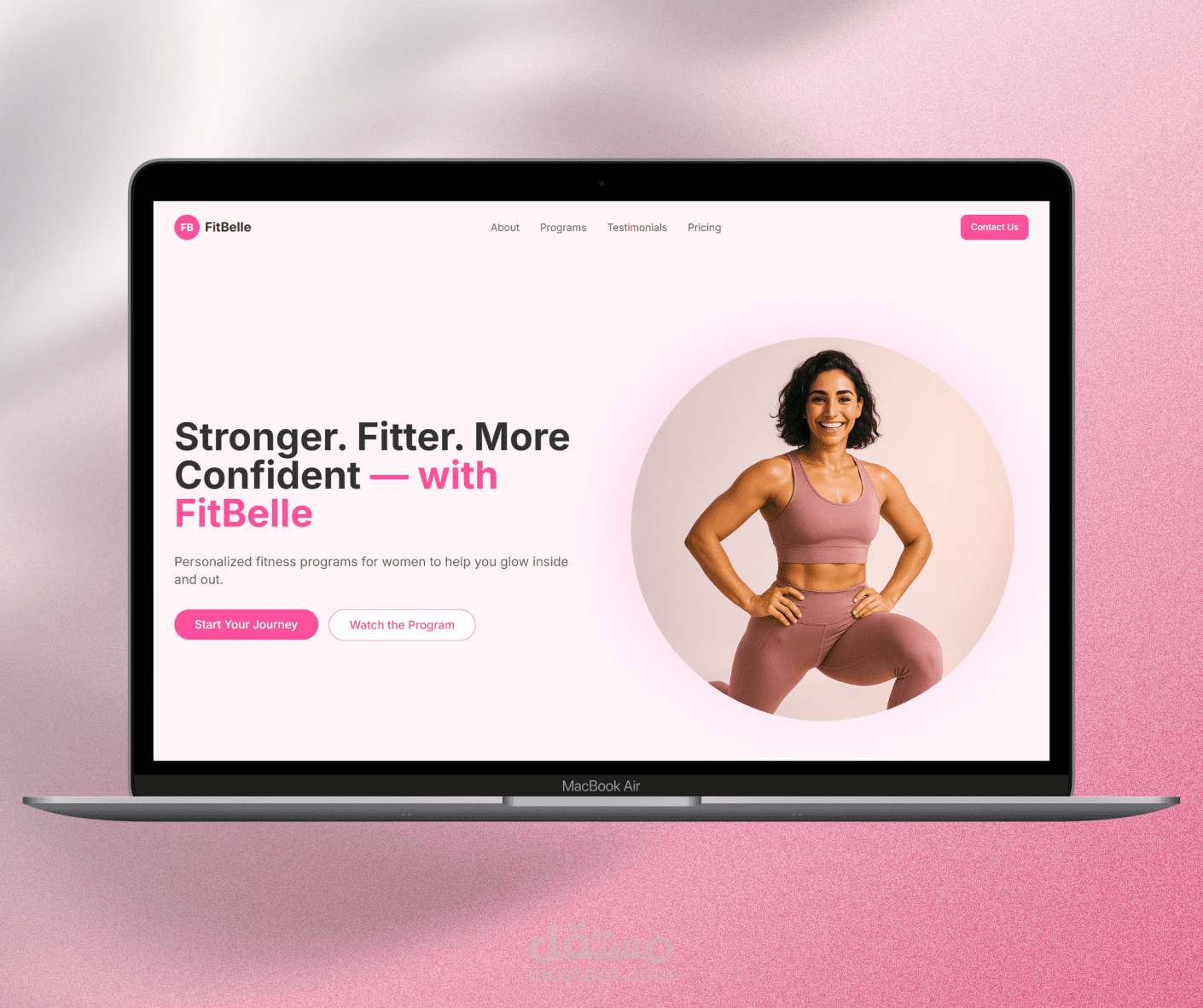 FitBelle, a landing page tailored for a fitness brand