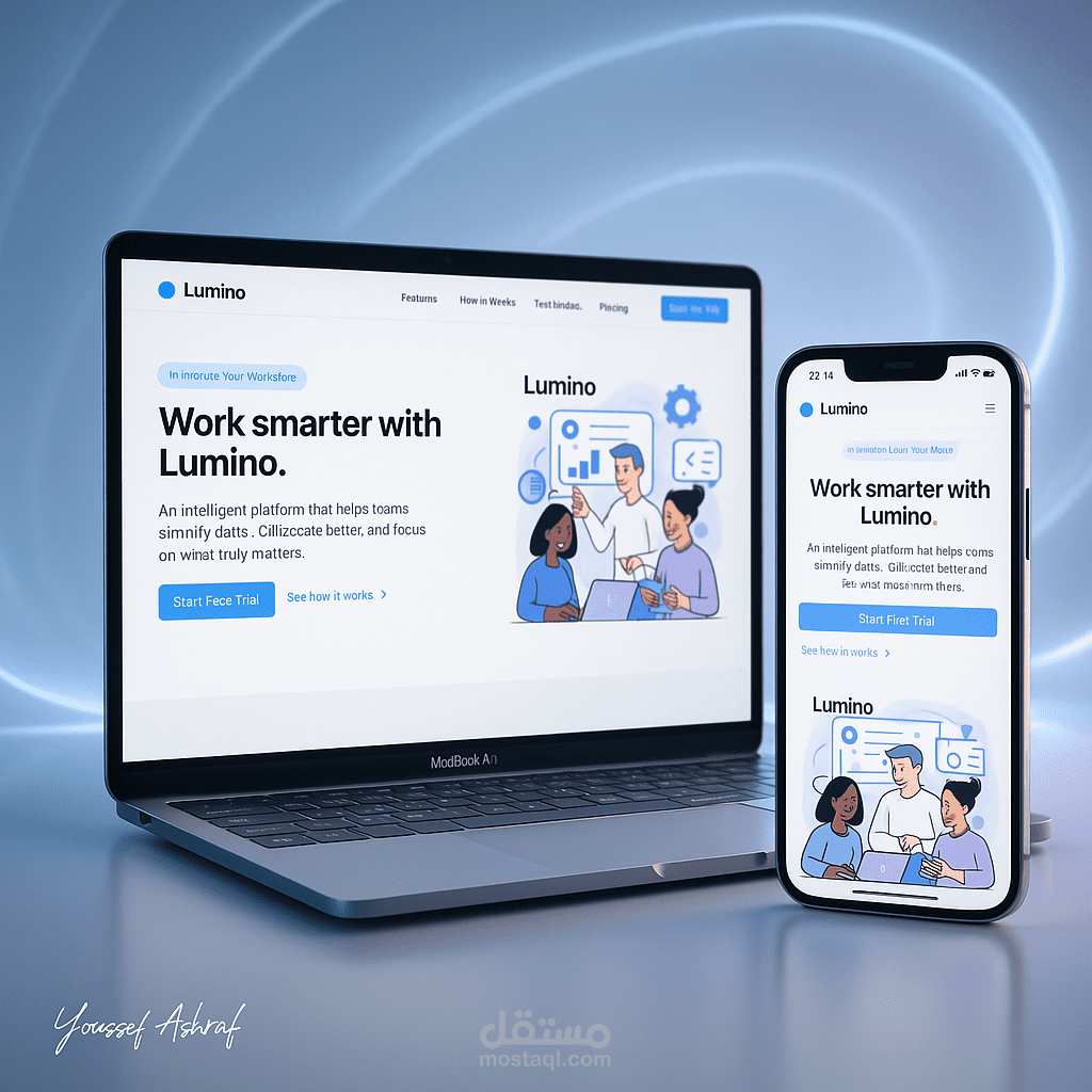Lumino, a fully custom SaaS landing page.