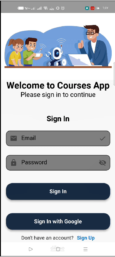 تطوير تطبيق كورسات متكامل باستخدام Flutter