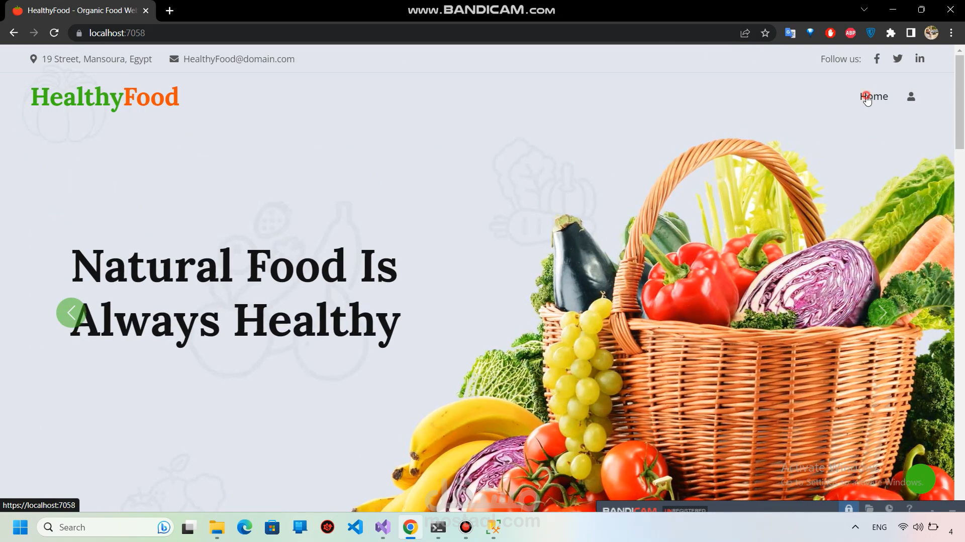 Healthy Food Ecommerce website