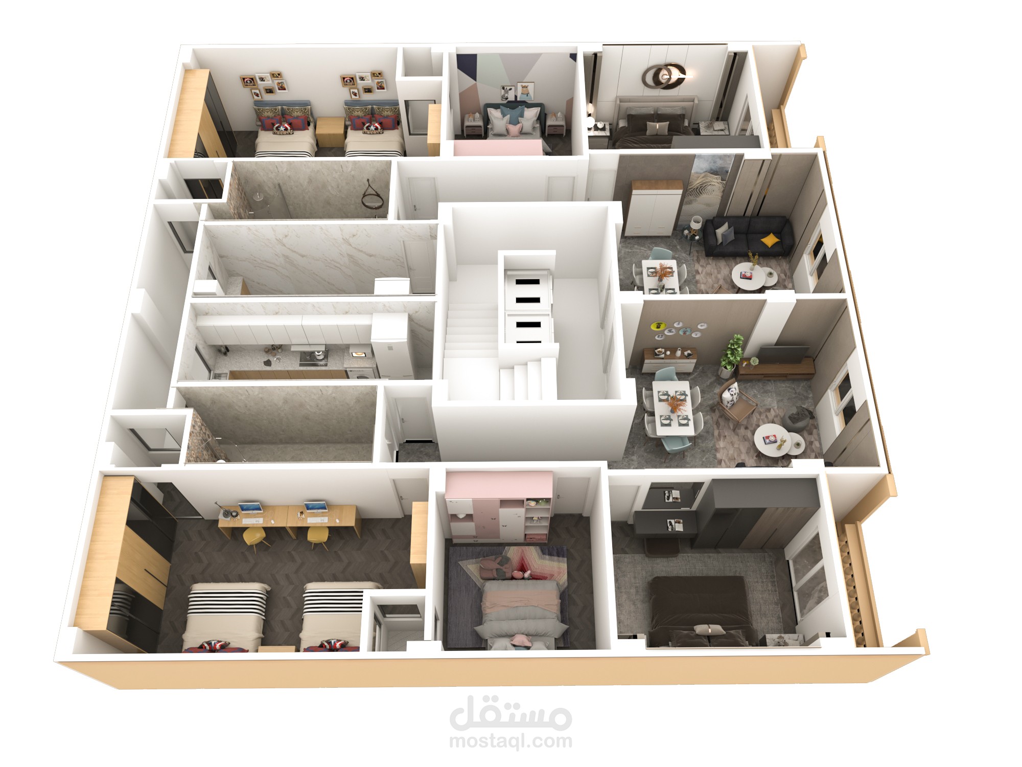 مقترح تصميم 3d plan لعمارة سكنية
