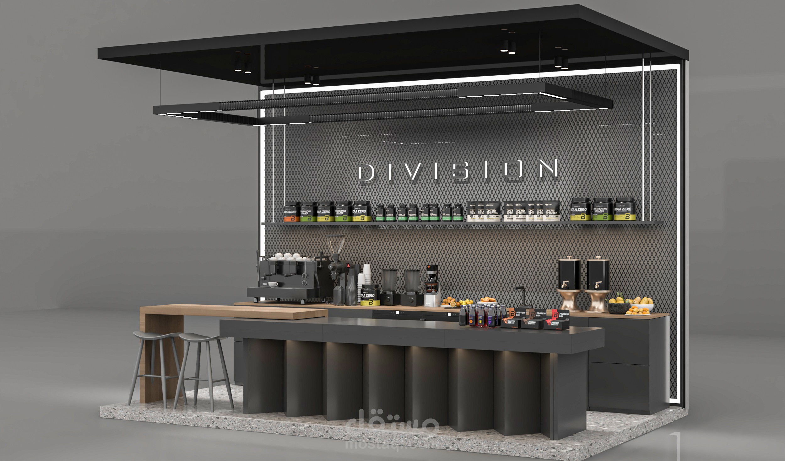 تصميم  partitionللمشروبات الصحية في جيم