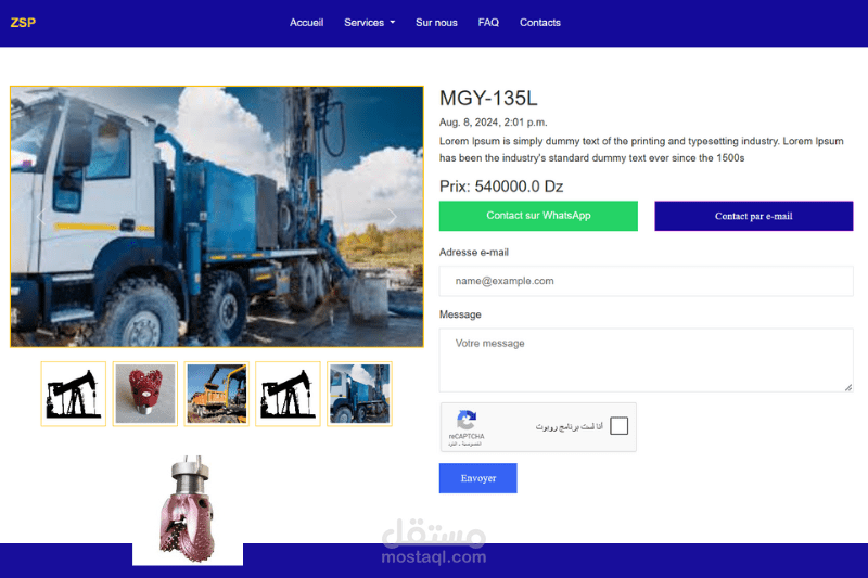 Management of Ads for Maintenance and Sale of Excavator Heads