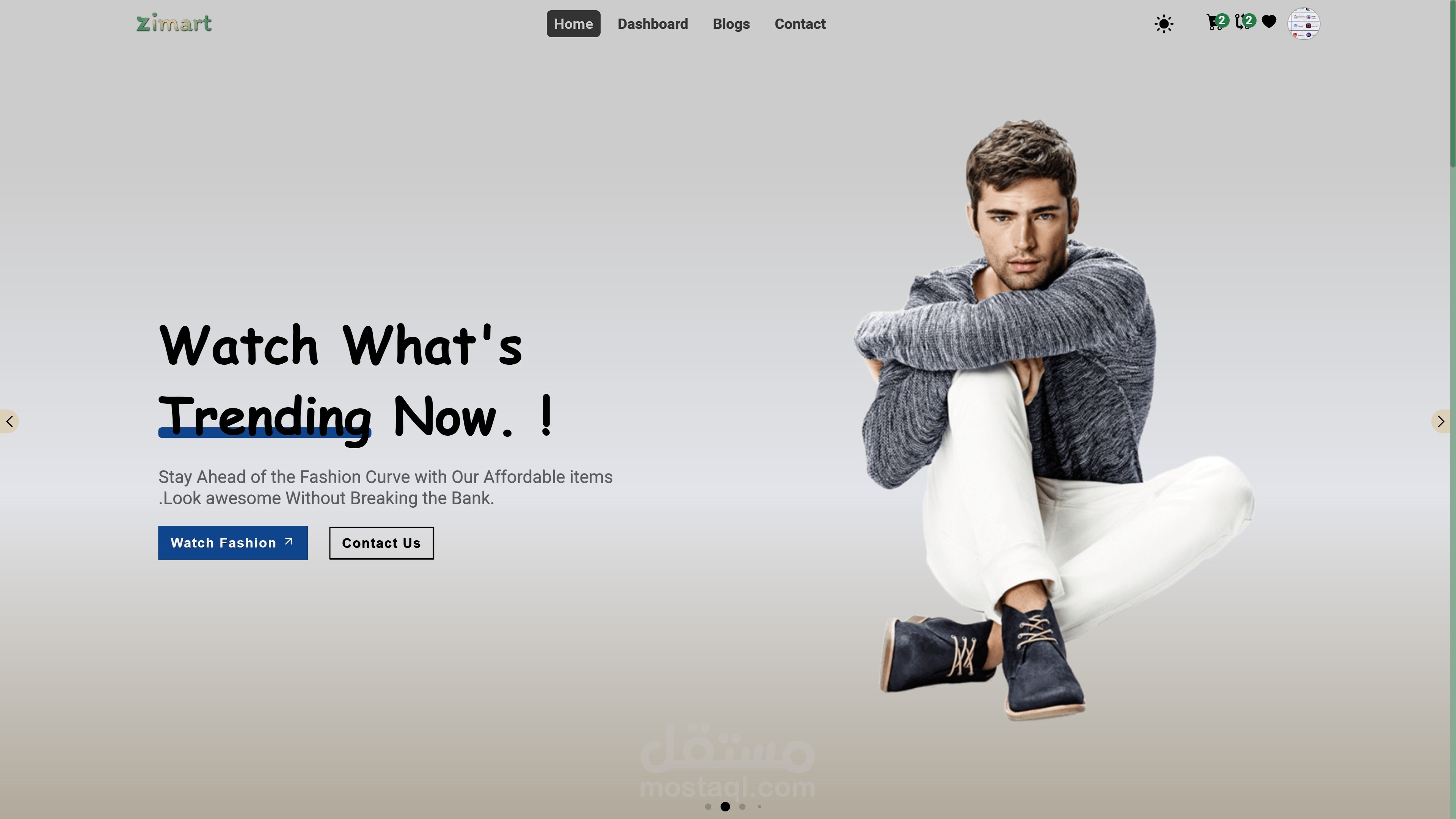 Zimart  متجر الكتروني متجاوب مع كل الشاشات