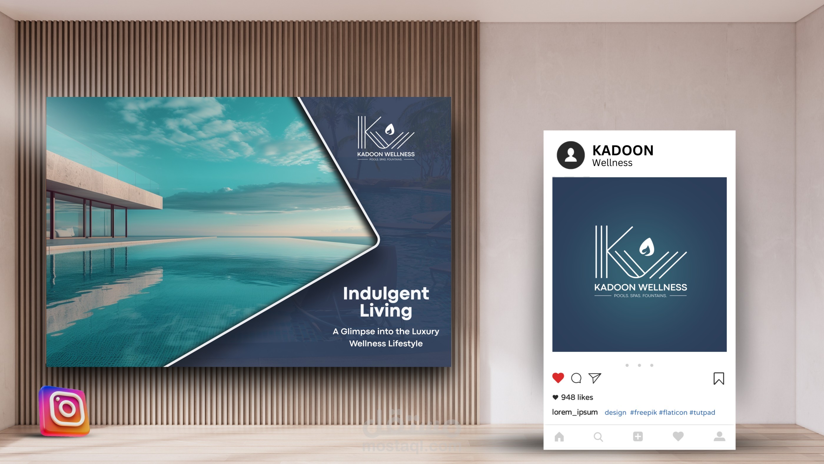 تصميم اعلانات سوشيال ميديا لشركة Kadoon Wellness بالمملكة العربية السعودية