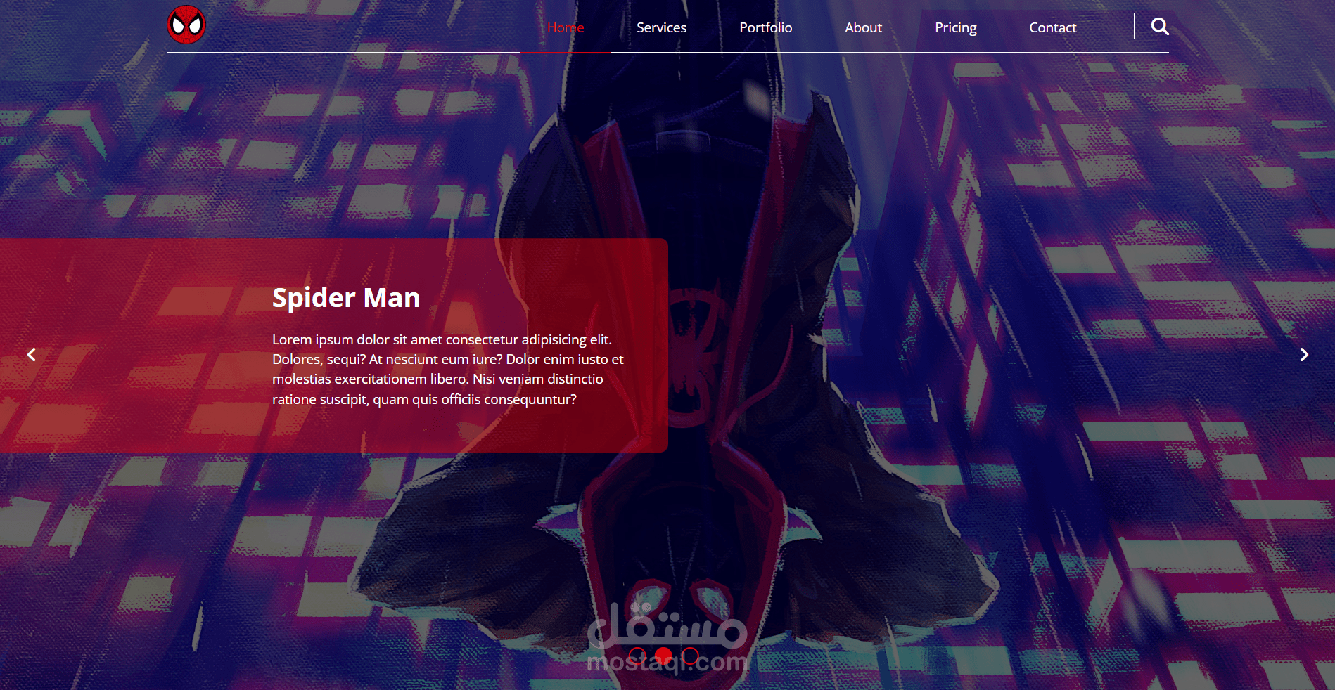 Spider Man Landing Page