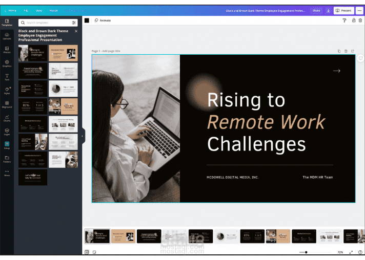 تصميم عروض تقديميه احترافيه لشركات على canva